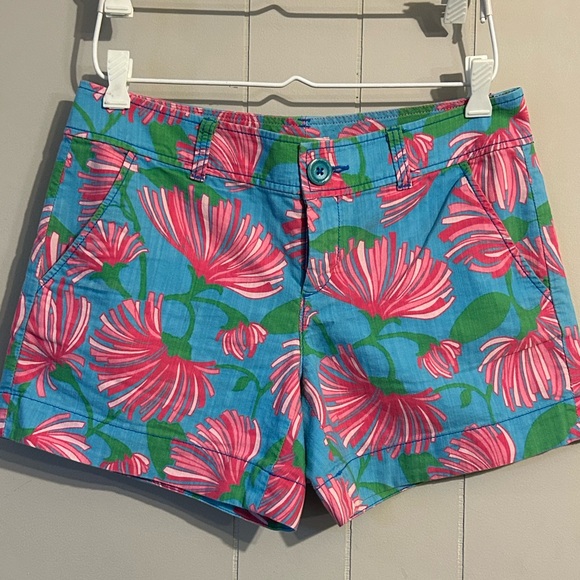 Lilly Pulitzer Pants - Lilly Pulitzer Blue and Pink Floral Shorts